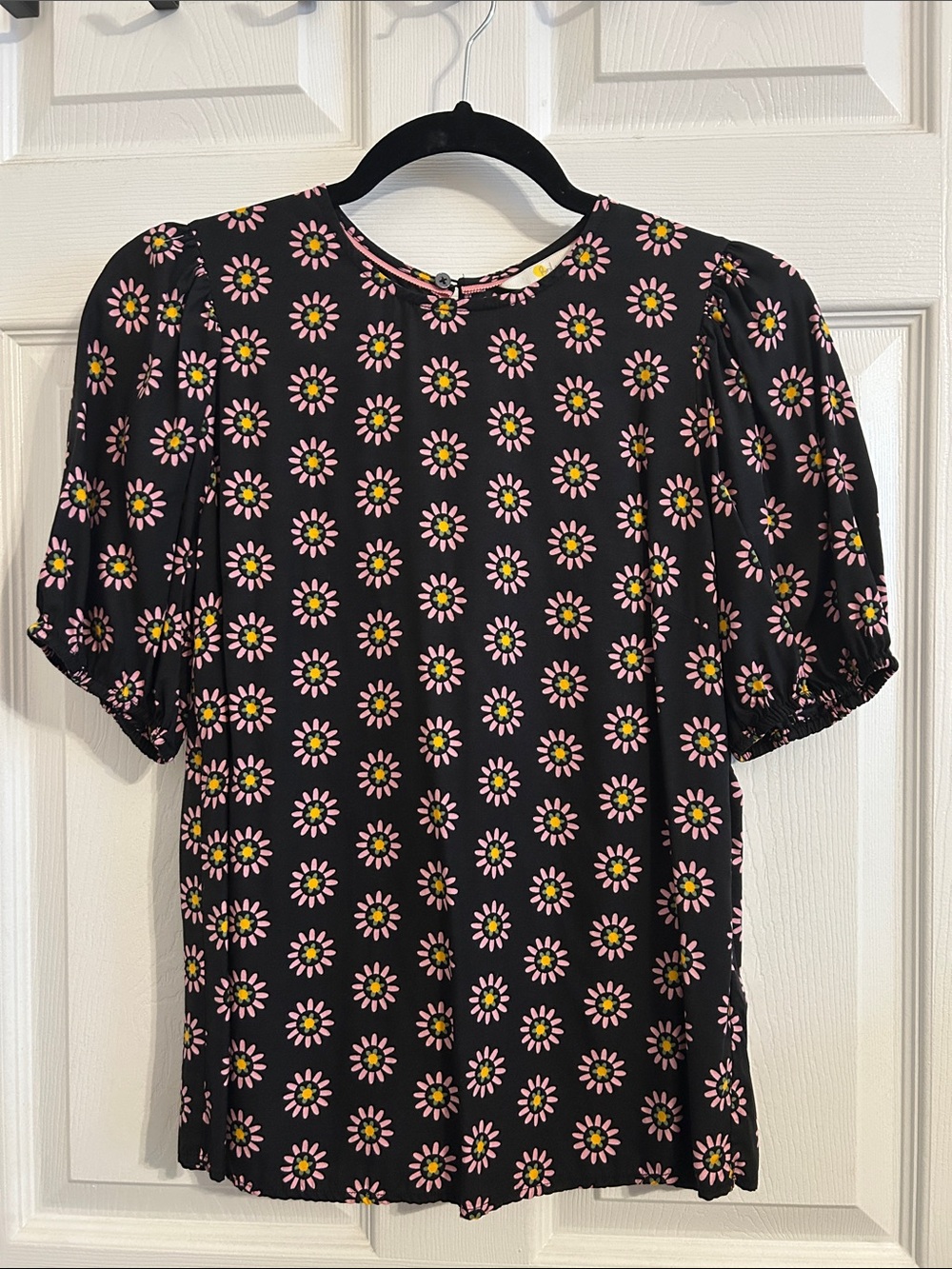 Boden Viscose Silk Blend Blouse Flower Print Sz 2